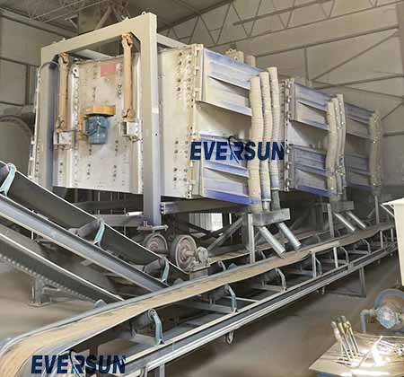 Square gyratory sifter and belt conveyor